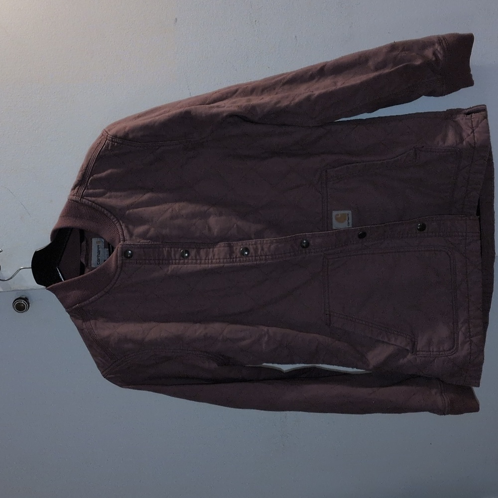 Carhartt | Women's Quilted Fleece Lined Jacket Pink Mauve Dusty Rose Size M - Picture 3 of 3